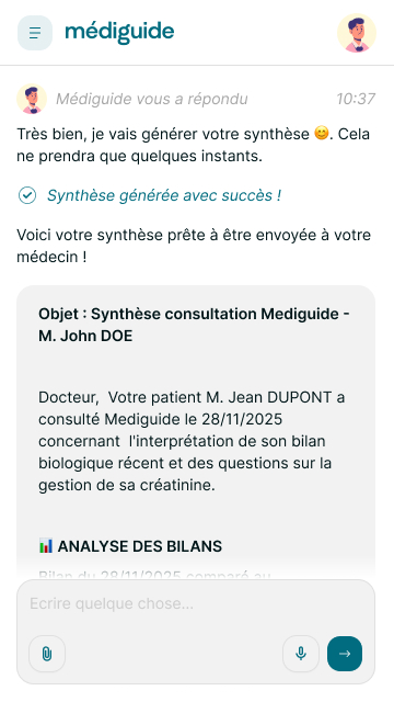 Mediguide — chat médical